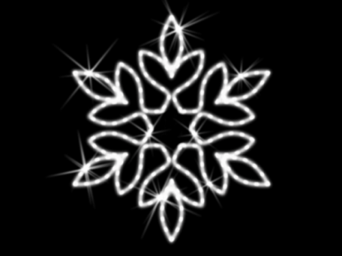 2D-Mastfigur Schneeblume | LED kaltweiß | BxH:78x90cm | 230V | 18W | IP44 |