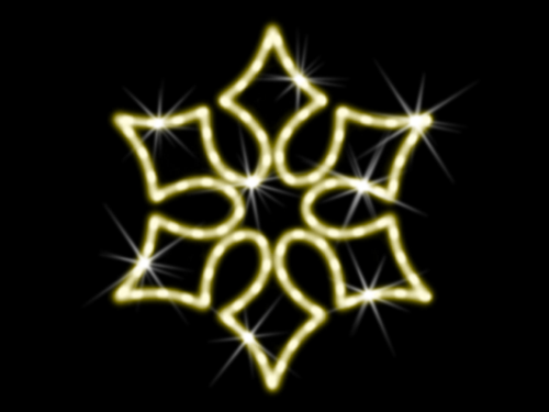 2D-Mastfigur Kristallstern | LED warmweiß | BxH:58x65cm | 230V | 9W | IP44 |