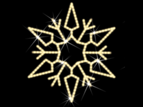 2D-Mastfigur Schneeflocke modern | LED warmweiß | BxH:97x110cm | 230V | 27W | IP44 |