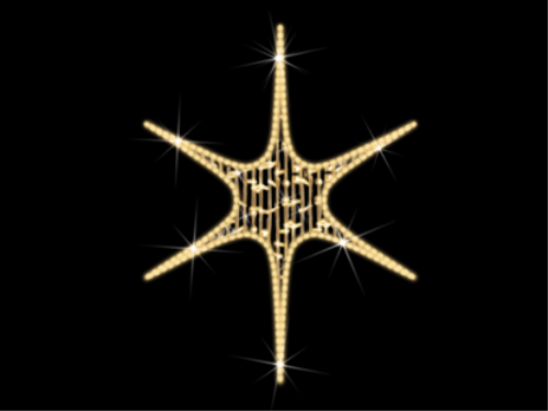 Flex Neon 2D-Mastfigur Stern 6-zackig | LED warmweiß | BxH:95x120cm | 230V | 45W | IP44 |