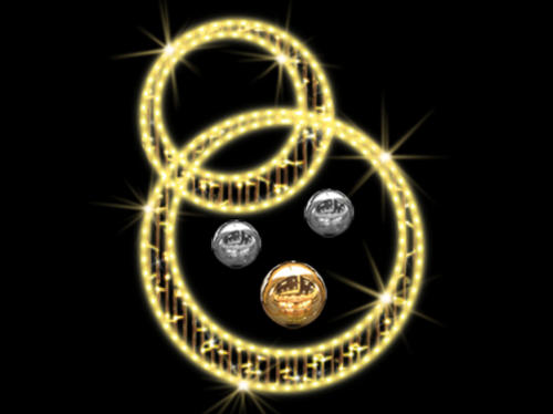 Flex Neon 2D-Mastfigur Eclipse  | LED warmweiß | BxH:84x110cm | 230V | 72W | IP44 |