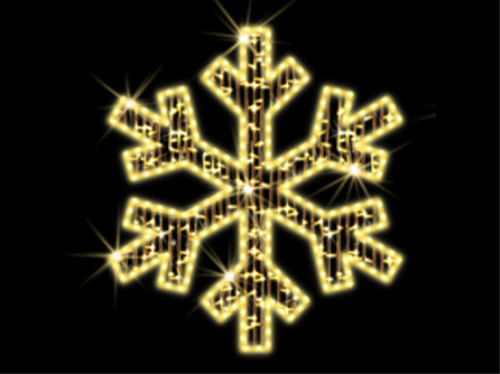 Flex Neon 2D-Mastfigur Schneeflocke klassisch | LED warmweiß | BxH:100x110cm | 230V | 81W | IP44 |