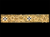 Universalmotiv 2D "goldener Banner", gefüllt mit goldenem Reisig, LED warmweiß, LxHxT= 250x42x5cm, P=36W